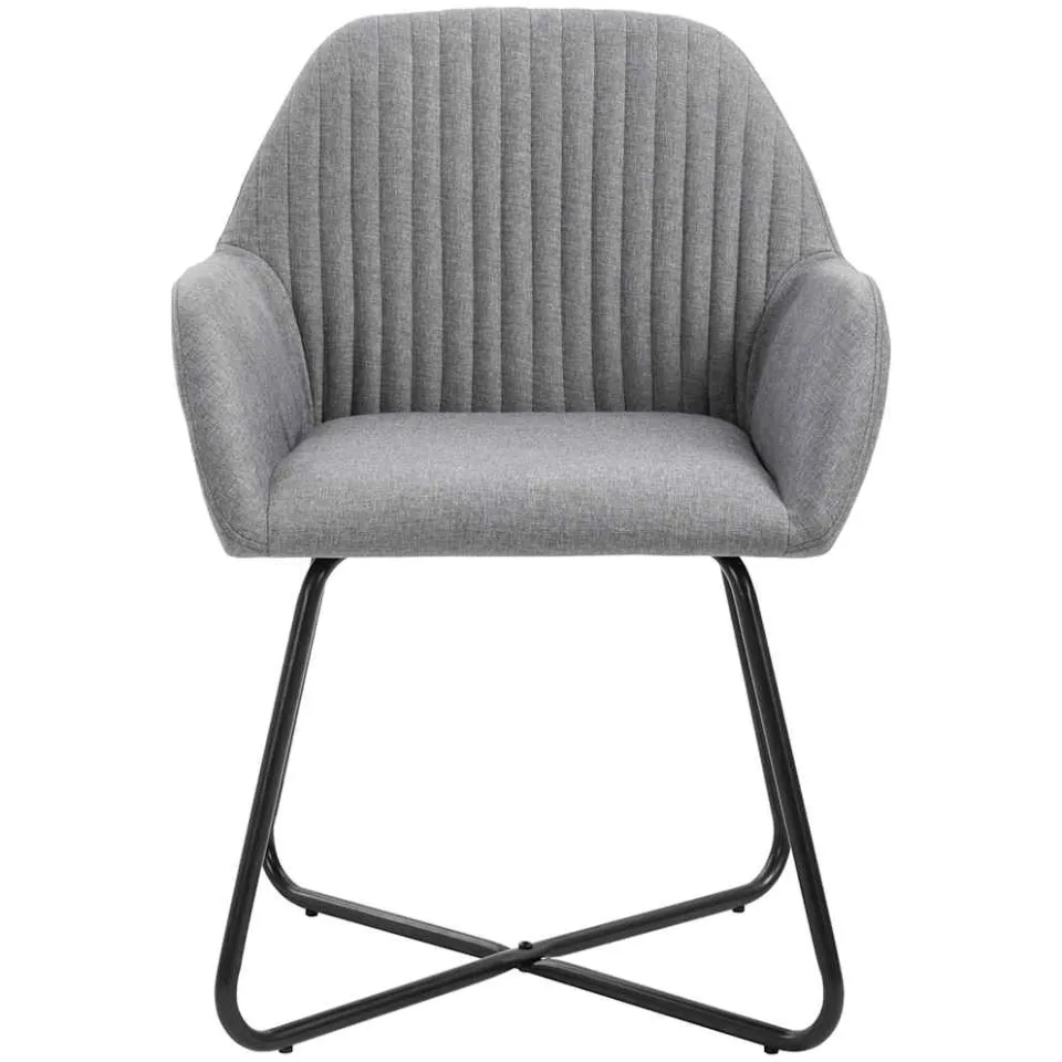 vidaXL Eetkamerstoelen 6 st stof lichtgrijs grijs, foto 3