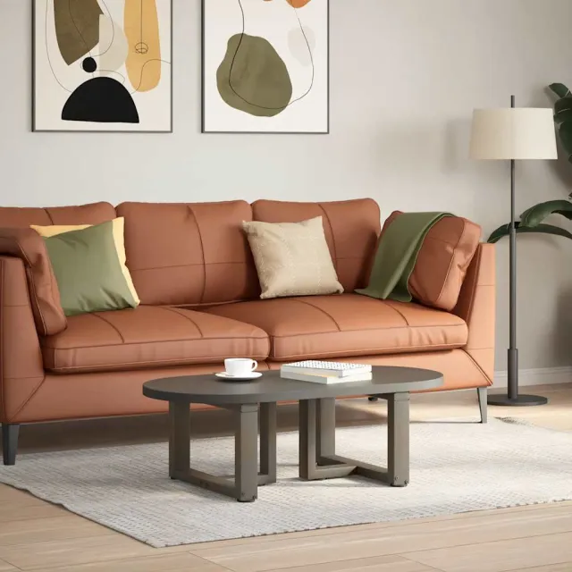 vidaXL Salontafelpoten 2 st T-vormig 50x25x(30-31) cm staal naturel Bruin