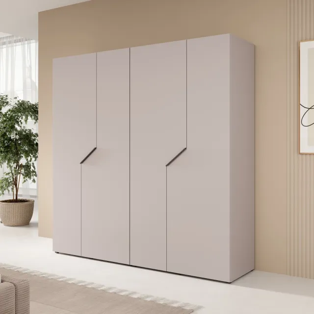 MEUBELLA Arena - Kledingkast 4-deurs - Beige - 200x202x50 cm