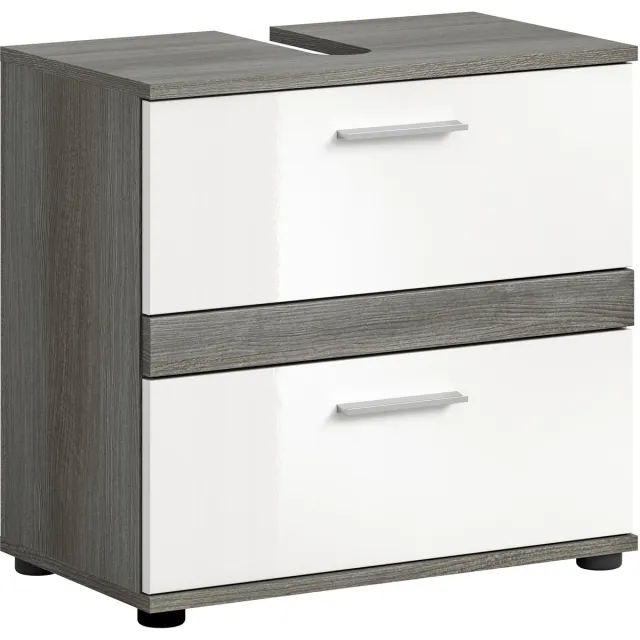 Xonox.Home Blake wastafelonderkast Zilver/wit