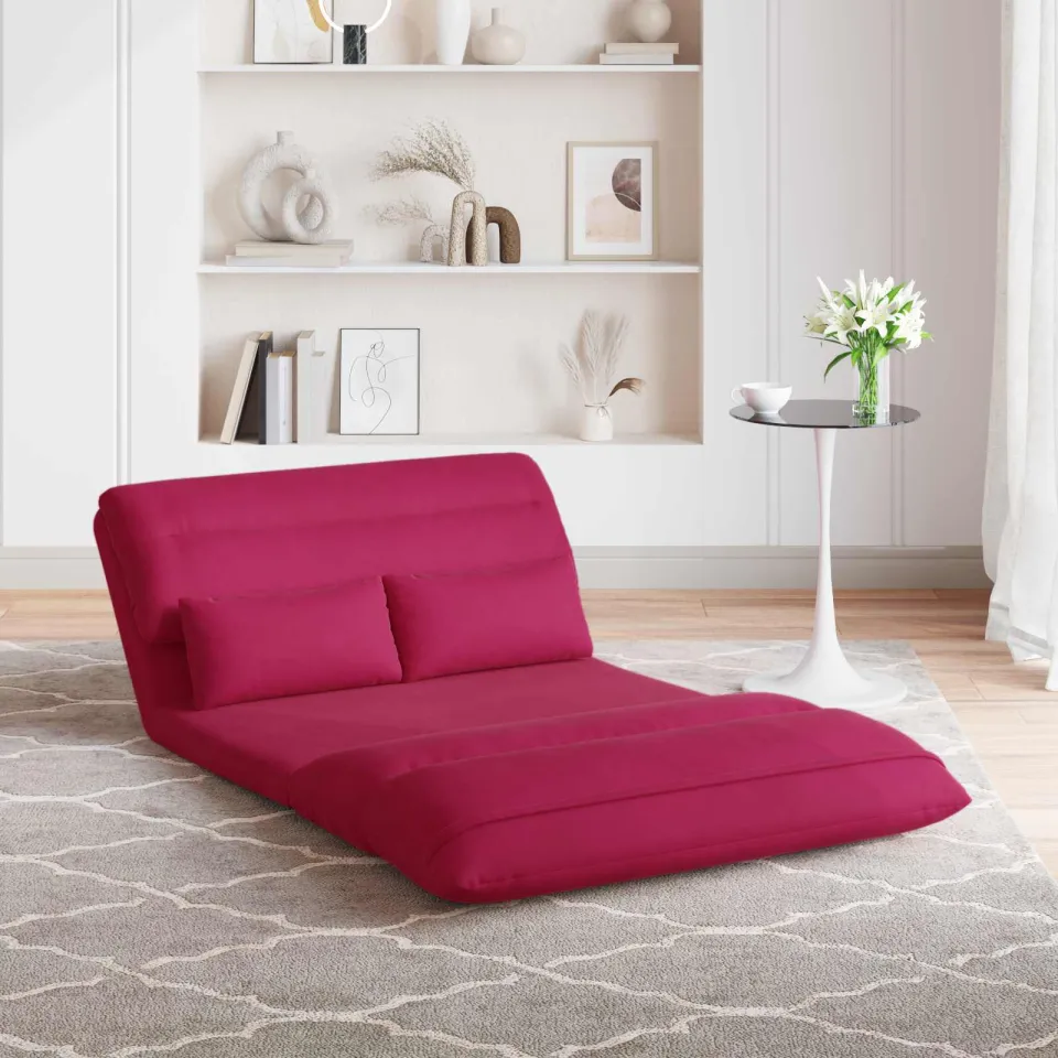 vidaXL Verstelbare vlo stoelen Wijnrood Stof, foto 3