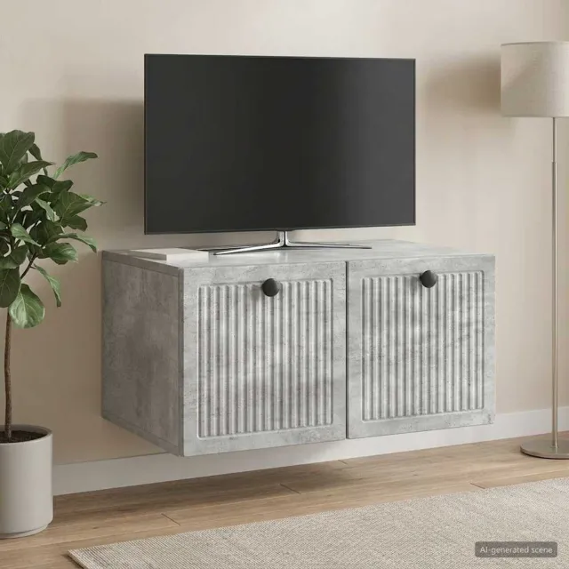 vidaXL Wandbeugel TV-kast Betongrijs 59,5 x 41 x 30 cm Bewerkt hout