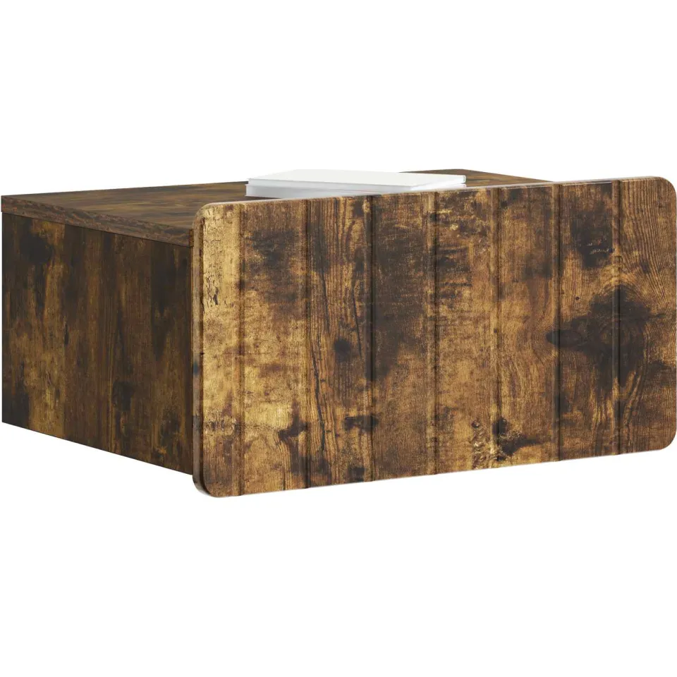 vidaXL Wandbeugel Bedkast 2 st Gerookt eiken 49 x 34,5 x 24 cm Bruin