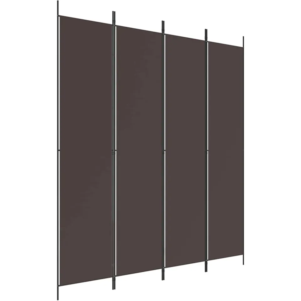 vidaXL Kamerscherm met 4 panelen 200x220 cm stof bruin, foto 4