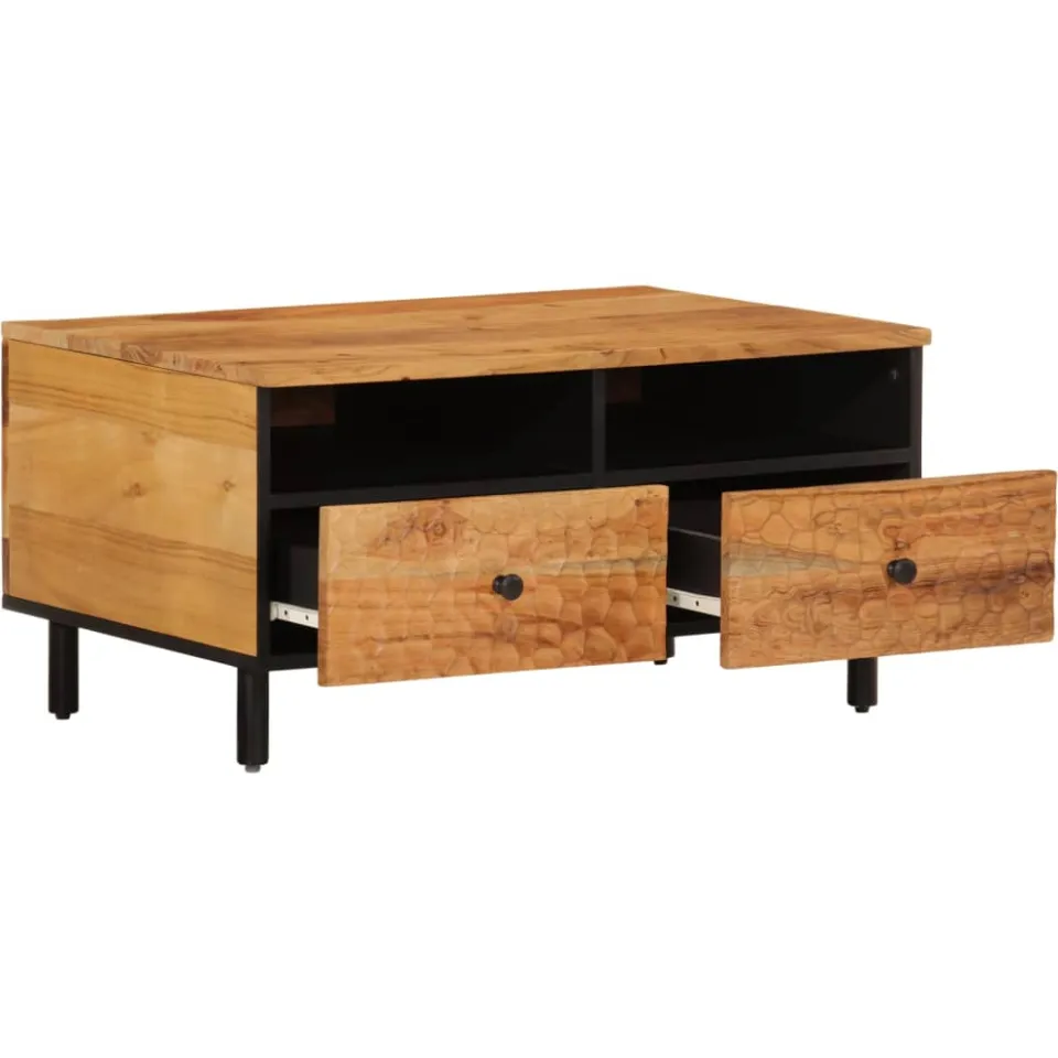 vidaXL Salontafel 80x54x40 cm massief acaciahout bruin, foto 4