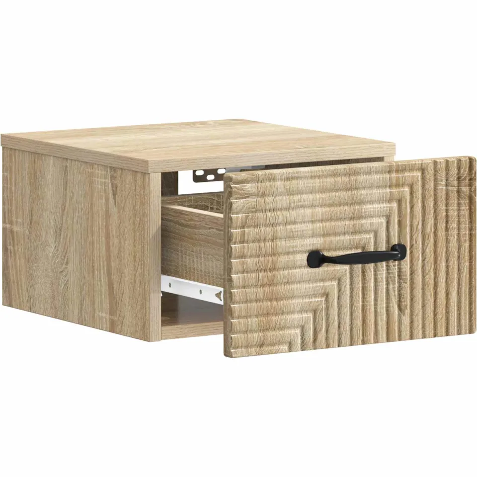 vidaXL Wandbeugel Bedkast Sonoma Eiken 34,5 x 33 x 20 cm Bewerkt hout, foto 3