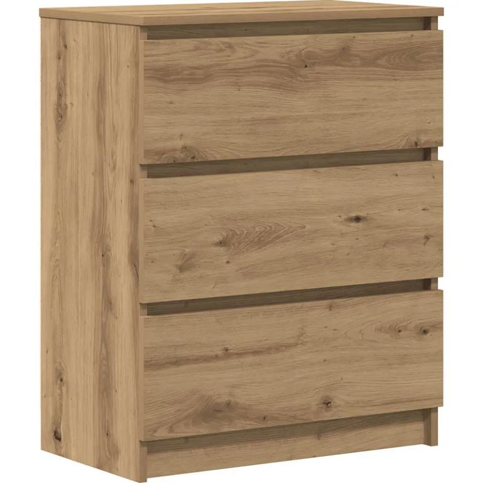 vidaXL Dressoir 60x35x76 cm bewerkt hout artisanaal eikenkleur Bruin