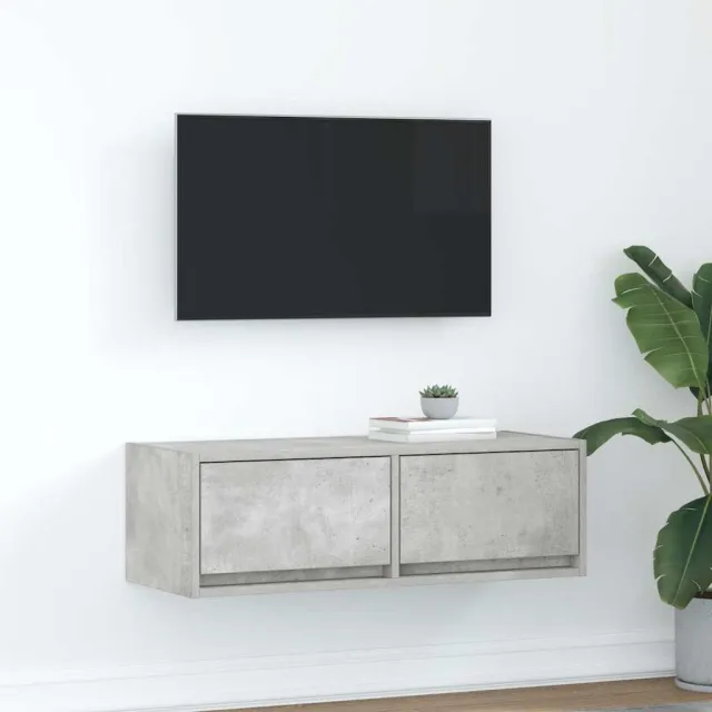 vidaXL Tv-meubel 80x31x25,5 cm bewerkt hout betongrijs grijs, foto 2