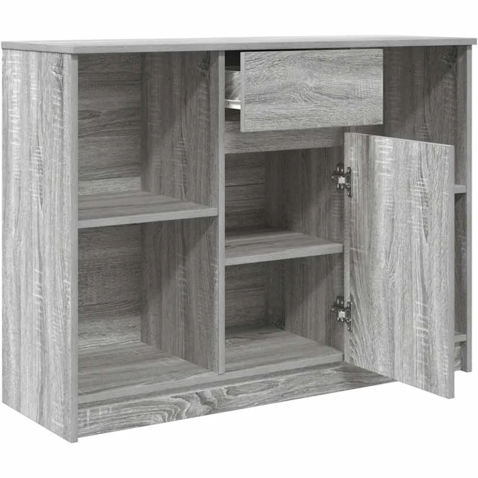 vidaXL Dressoir met lade 101x35x76 cm spaanplaat grijs Sonoma, foto 4