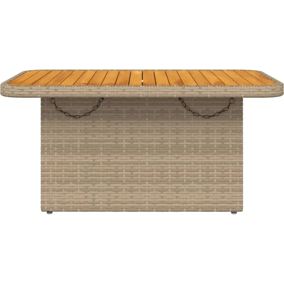 vidaXL Tuintafel 90x55x71 cm poly rattan en acaciahout beige, foto 4