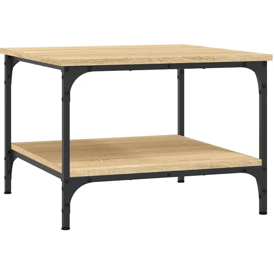 vidaXL Salontafel 55x55x40 cm bewerkt hout sonoma eikenkleurig, foto 3