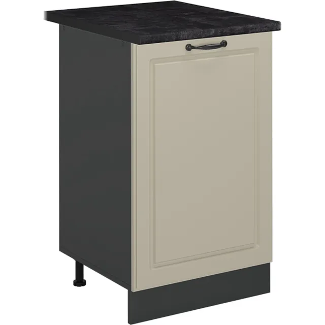 Vicco Keukenonderkast R-Line, Zand landelijk/Antraciet, 50 cm antraciet werkblad