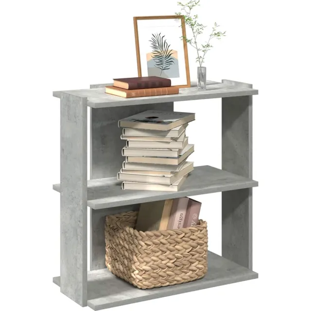 vidaXL Boekenkast 3-laags 60x30x60 cm bewerkt hout betongrijs