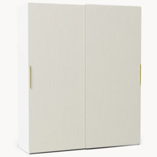 Westwing Collection Modulaire schuifdeurkast Simone, 200 cm breed, in verschillende formaten Beige