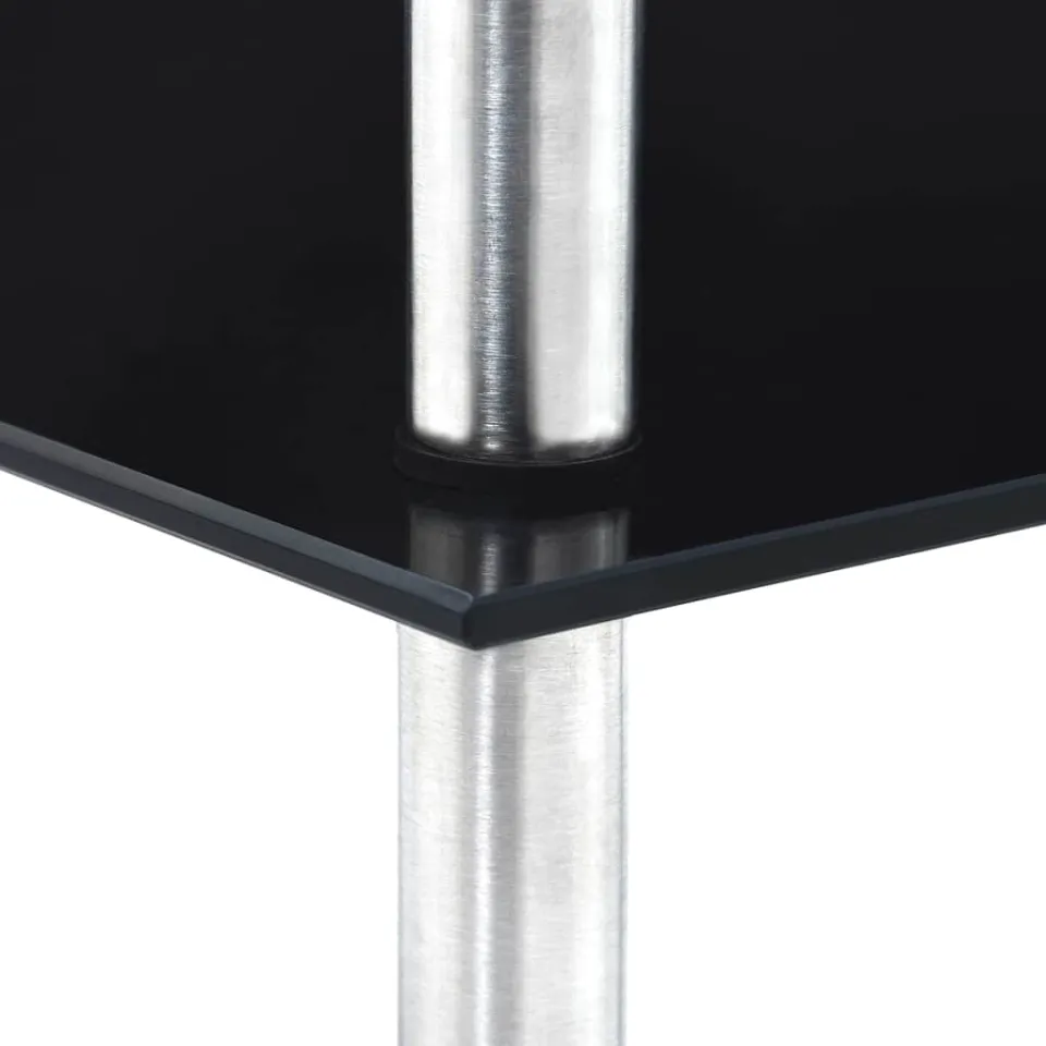vidaXL Kastje 4-laags 30x30x100 cm gehard glas zwart, foto 4