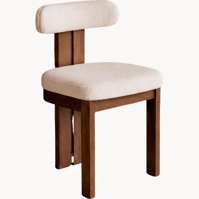 Decowood Gestoffeerde eetkamerstoel Chloe Wit