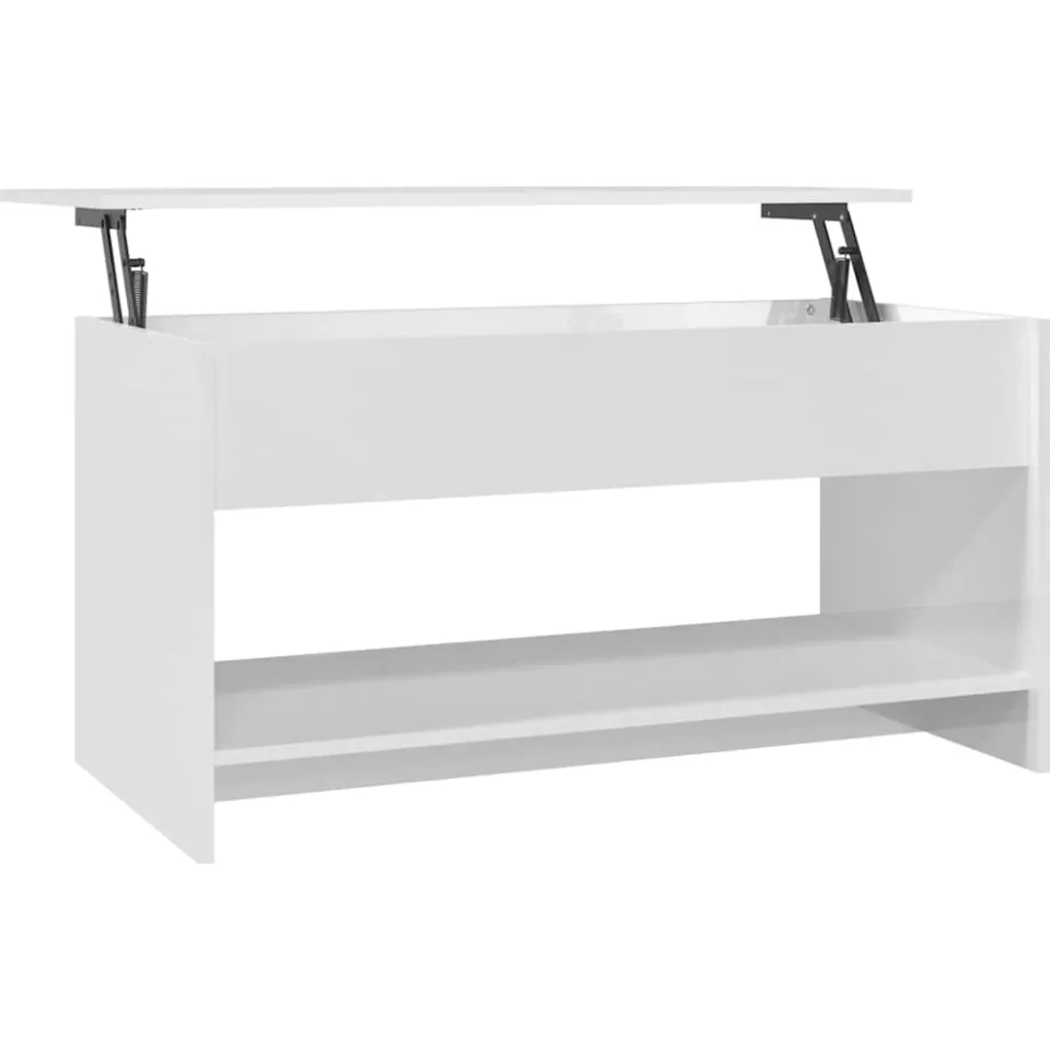 vidaXL Salontafel 102x50x52,5 cm bewerkt hout hoogglans wit