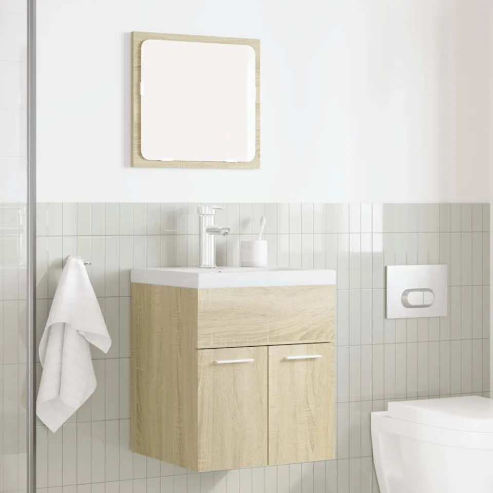 vidaXL 2-delige Badkamermeubelset bewerkt hout sonoma eikenkleurig, foto 2