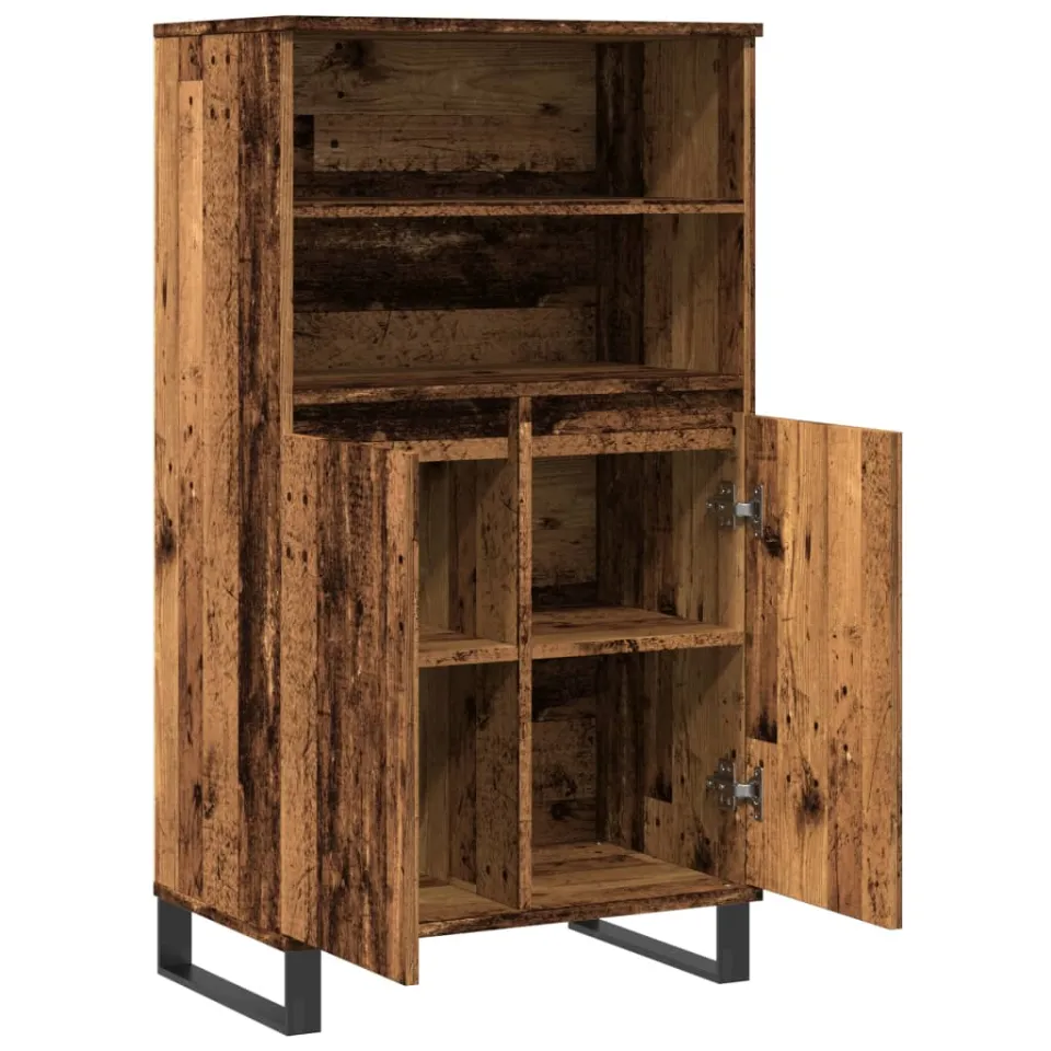 vidaXL Hoge kast 60x36x110 cm bewerkt hout oud houtkleurig bruin, foto 4