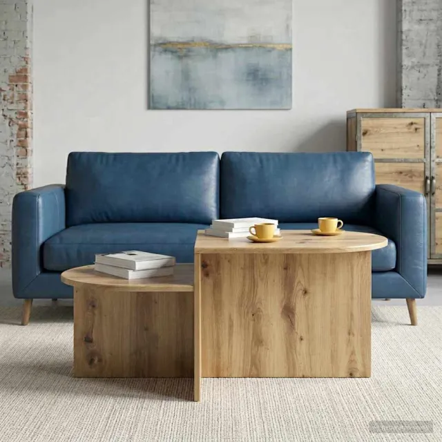 vidaXL Salontafel Artisanaal eiken 100 x 50 x 40 cm Bewerkt hout, foto 2