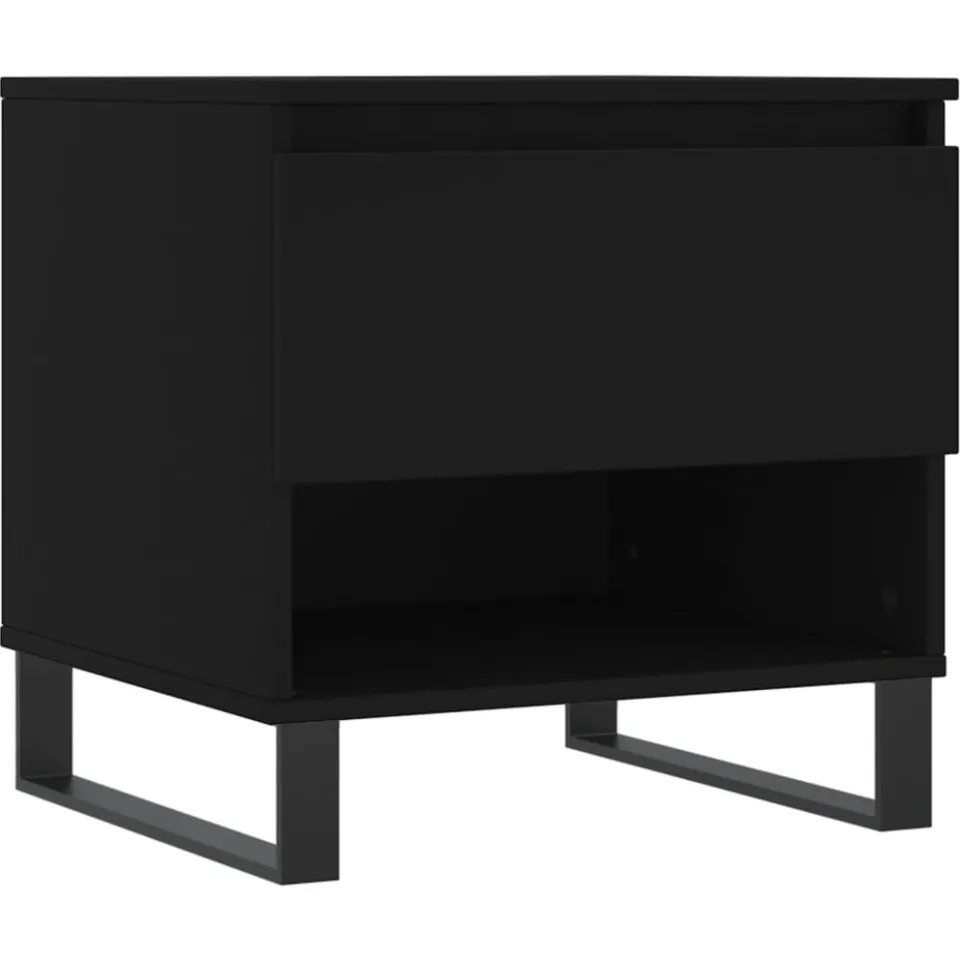 vidaXL Salontafel 50x46x50 cm bewerkt hout zwart, foto 4