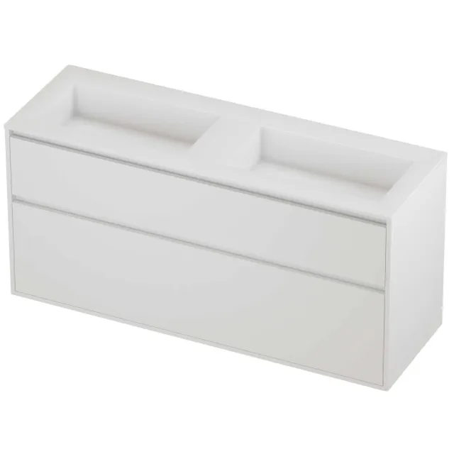 Proline Aristo Badmeubelset Polystone Elegant 140x46x67 cm Glans Wit Mat White Mat Wit