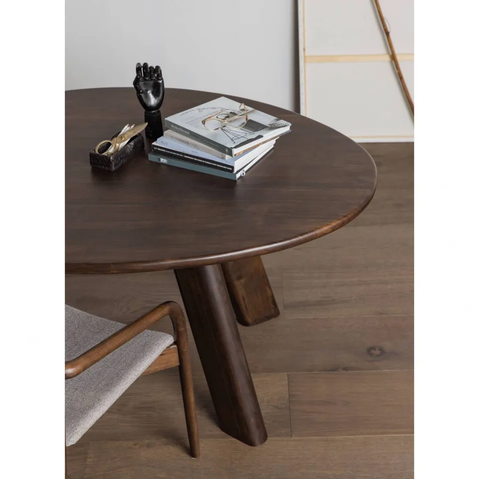 WOOOD Roundly Eetkamertafel - Mangohout - Walnoot - 76x160x110, foto 6