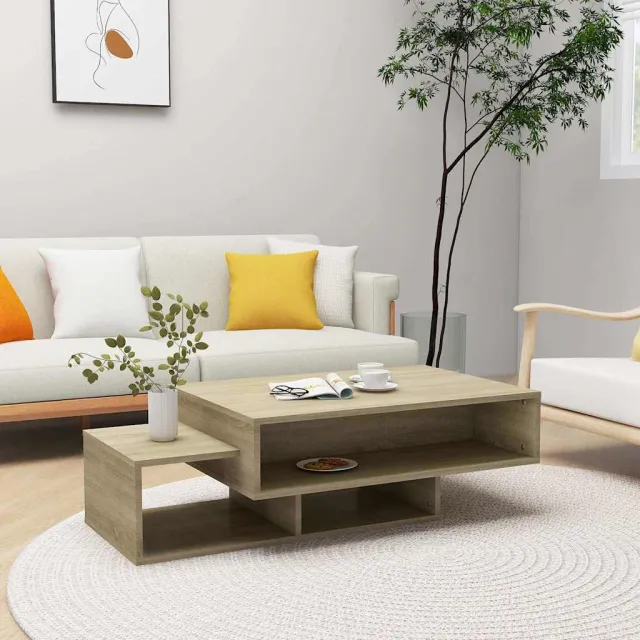 vidaXL Salontafel 105x55x32 cm bewerkt hout sonoma eikenkleurig Bruin