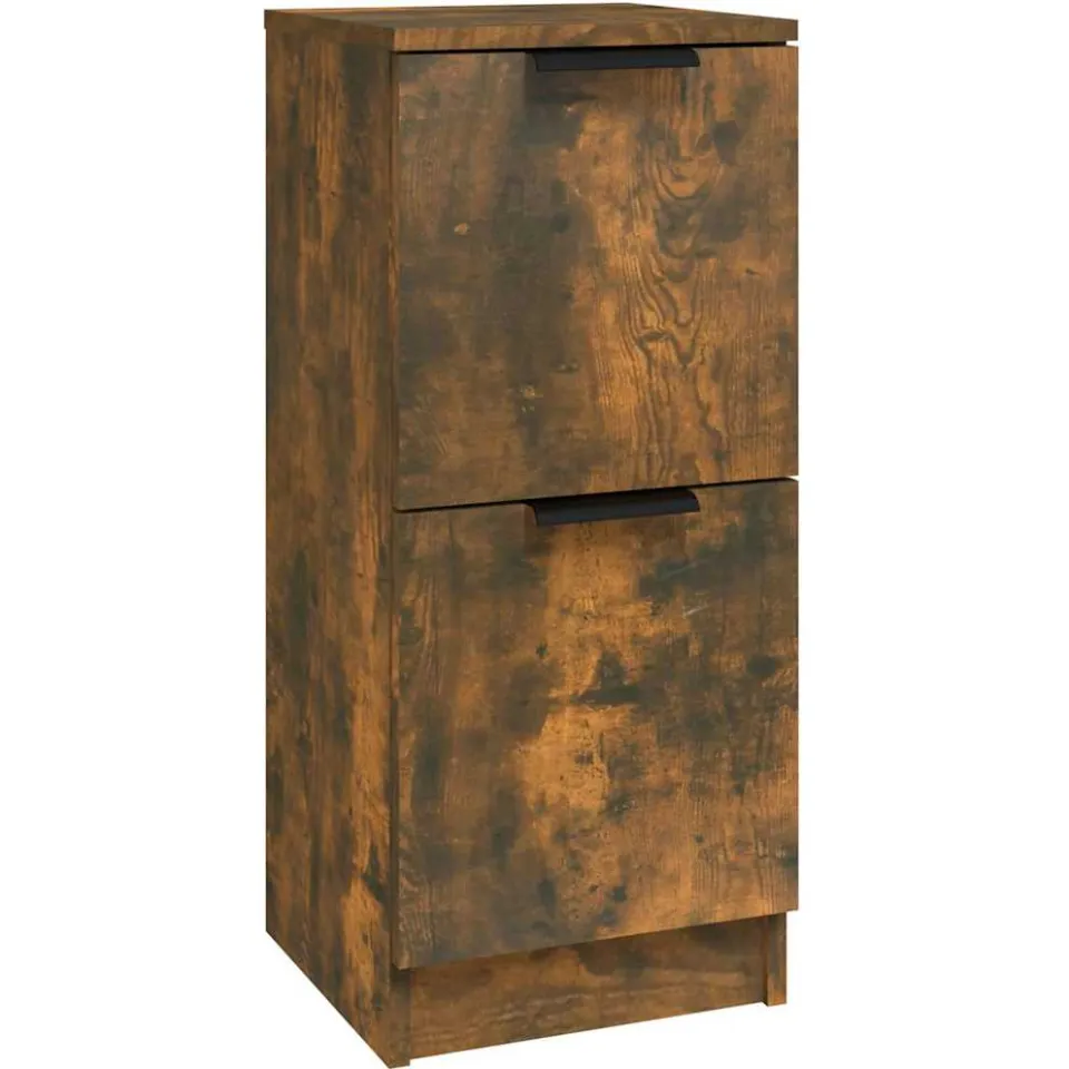 vidaXL Dressoir 30x30x70 cm bewerkt hout gerookt eikenkleurig, foto 3