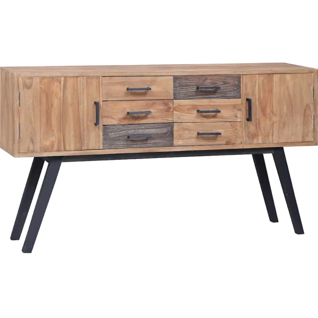 vidaXL Bijzetkast 110x30x75 cm massief teakhout Bruin