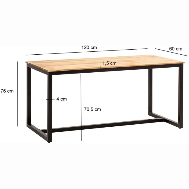 Wohnling Eettafel acaciahout 120x60 cm WL7.058 Zie omschrijving