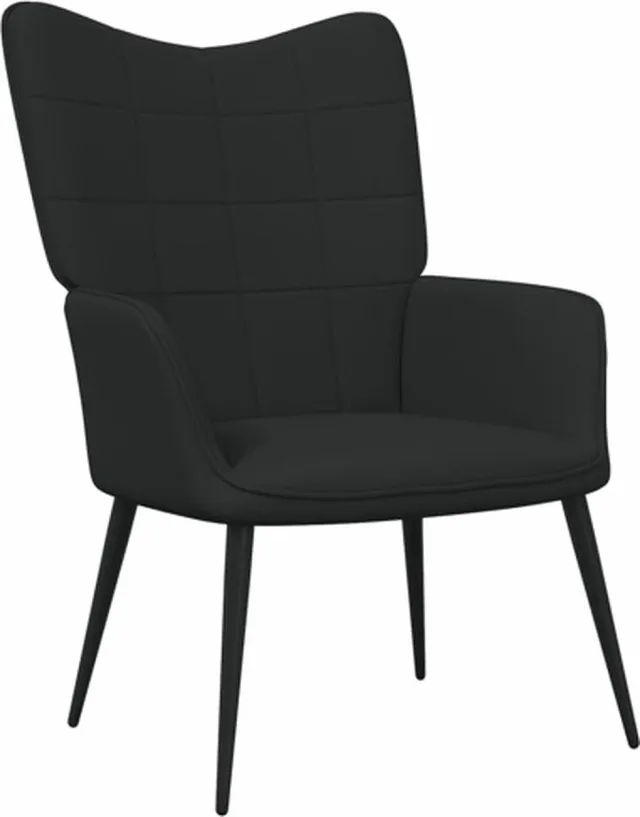 vidaXL Relaxstoel - stof - zwart