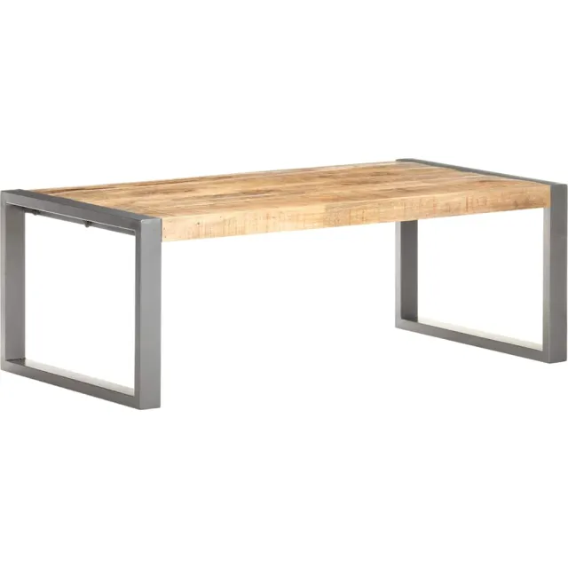 vidaXL Salontafel 110x60x40 cm ruw mangohout grijs, foto 2
