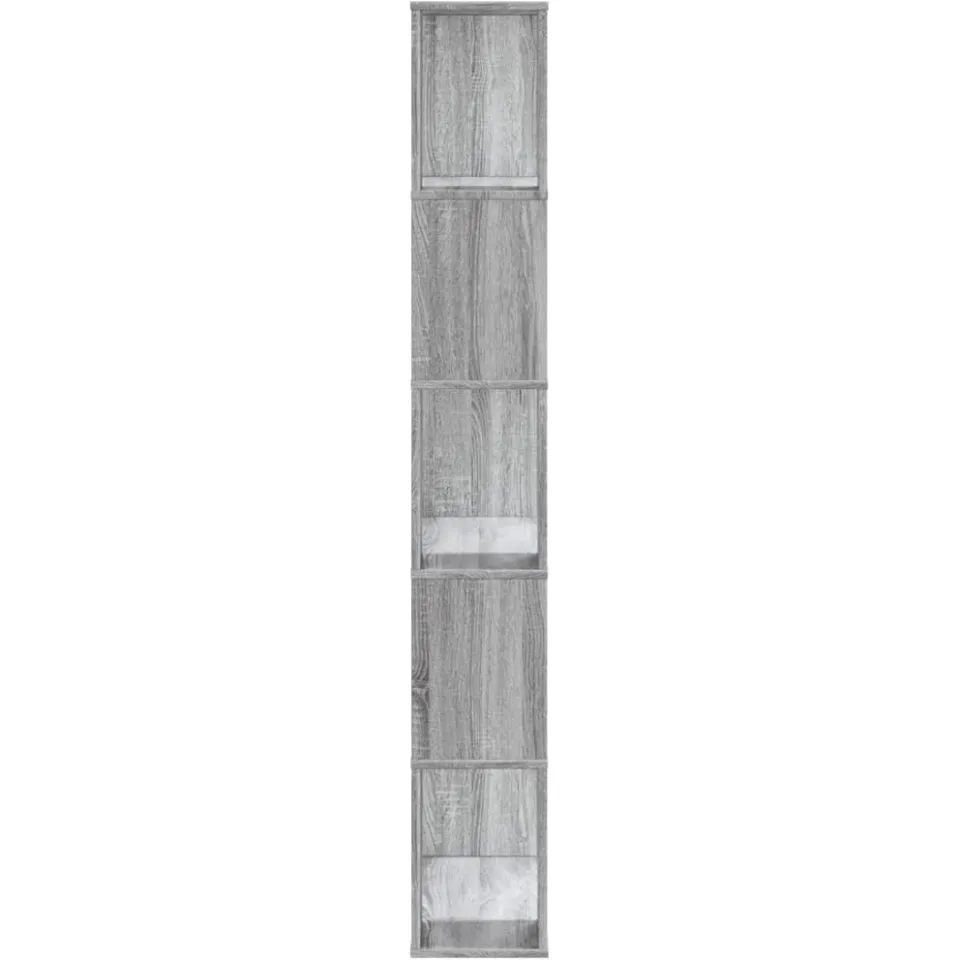 vidaXL Boekenkast 5-laags 80,5x23,5x162,5 cm bewerkt hout grijs sonoma, foto 3