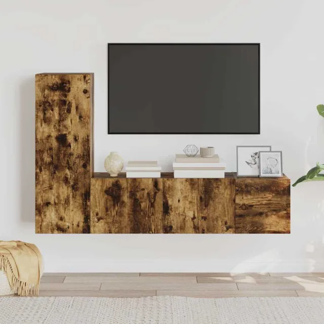 vidaXL 3-delige Tv-meubelset bewerkt hout gerookt eikenkleurig, foto 2
