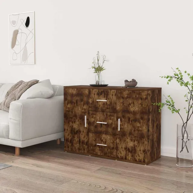 vidaXL Dressoir 91x29,5x65 cm bewerkt hout gerookt eikenkleurig, foto 2