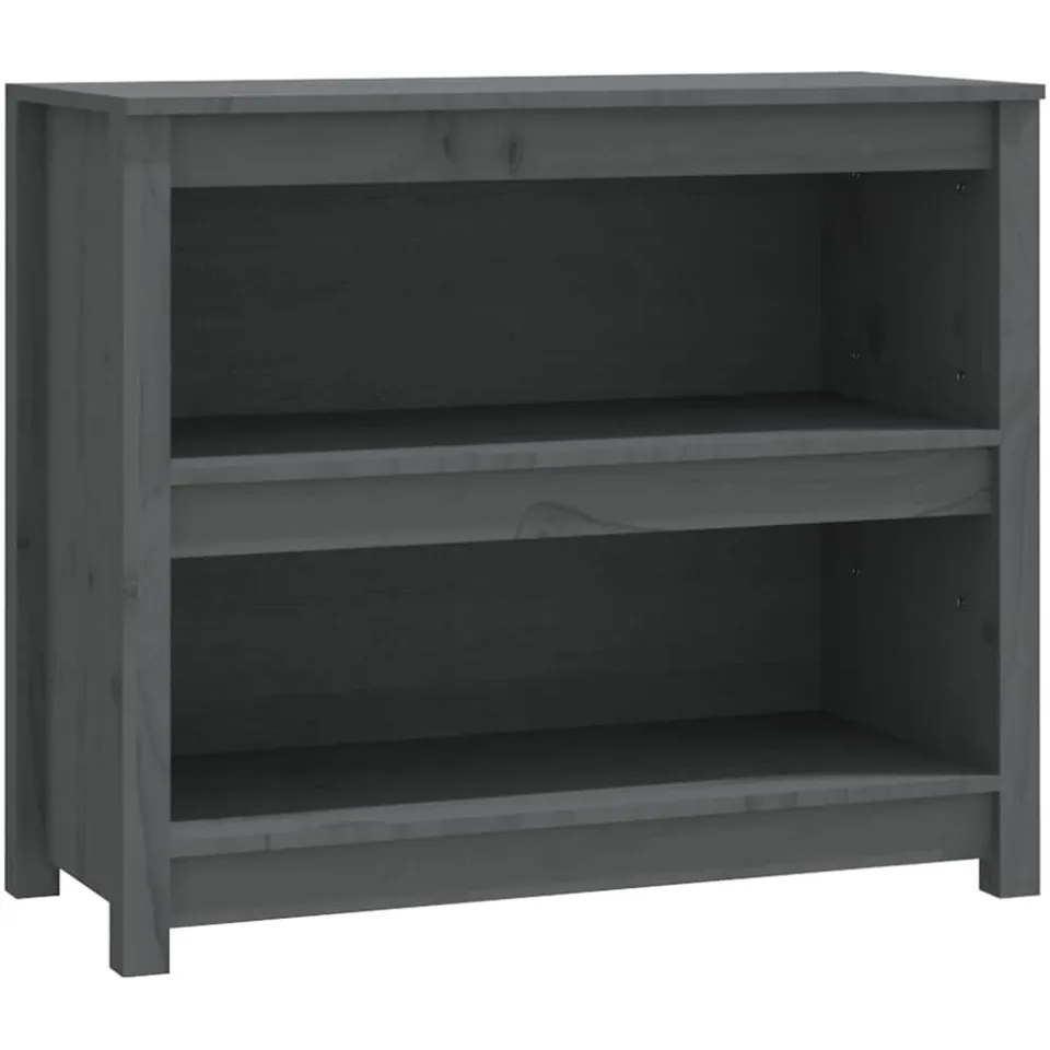 vidaXL Boekenkast 80x35x68 cm massief grenenhout grijs, foto 3