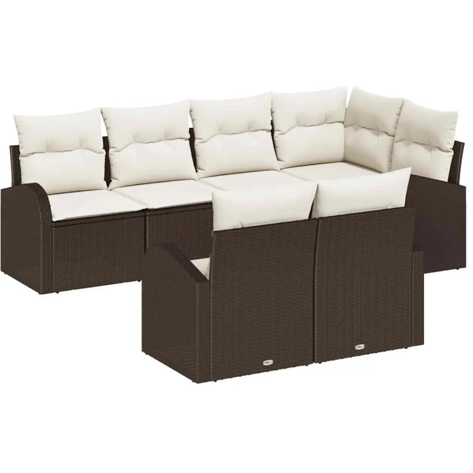 vidaXL Tuin Sofa Set Bruin poly rattan