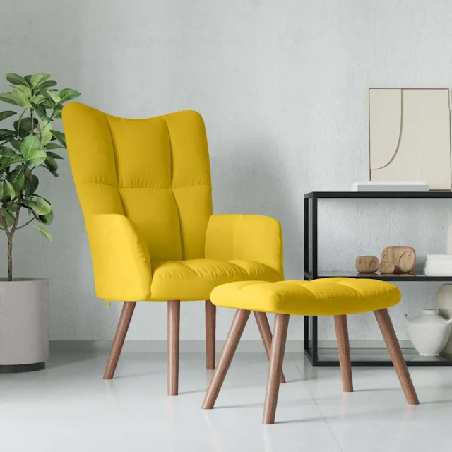vidaXL Relaxstoel met voetenbank fluweel mosterdgeel