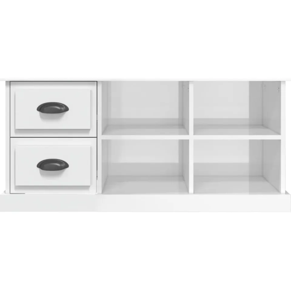 vidaXL Tv-meubel 102x35,5x47,5 cm bewerkt hout hoogglans wit, foto 3