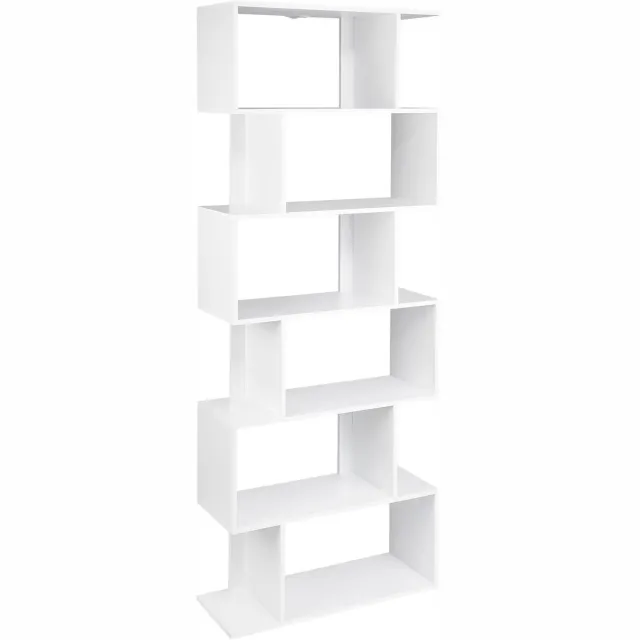 Klarven Boekenkast Wit - Boekenkast Kind - Boekenkast Kinderkamer - Boekenkastje - Boekenkasten - Boekenkast Kinderen - Bookcase - 6 Open Vakken - Wandbeveiliging Inbegrepen - Modern Design - B60xd23,5xh160cm