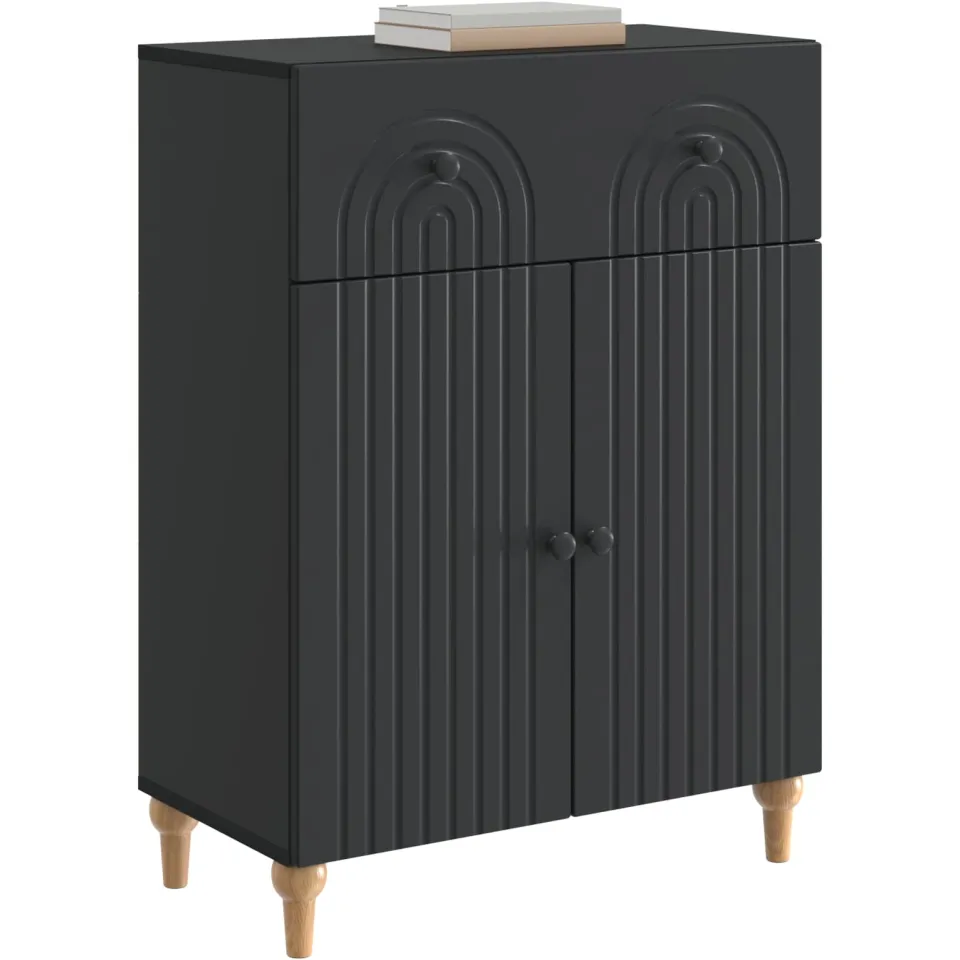 vidaXL Dressoir Zwart 66 x 34,5 x 90 cm Bewerkt hout