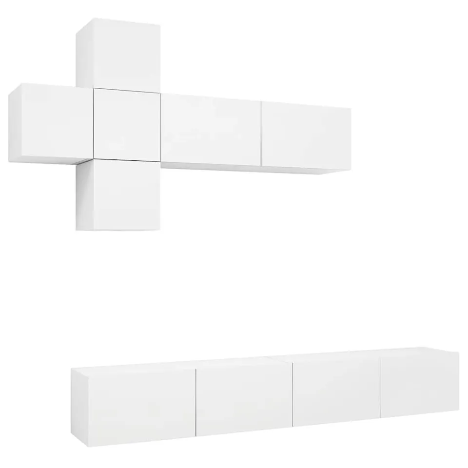vidaXL 7-delige Tv-meubelset bewerkt hout wit, foto 3