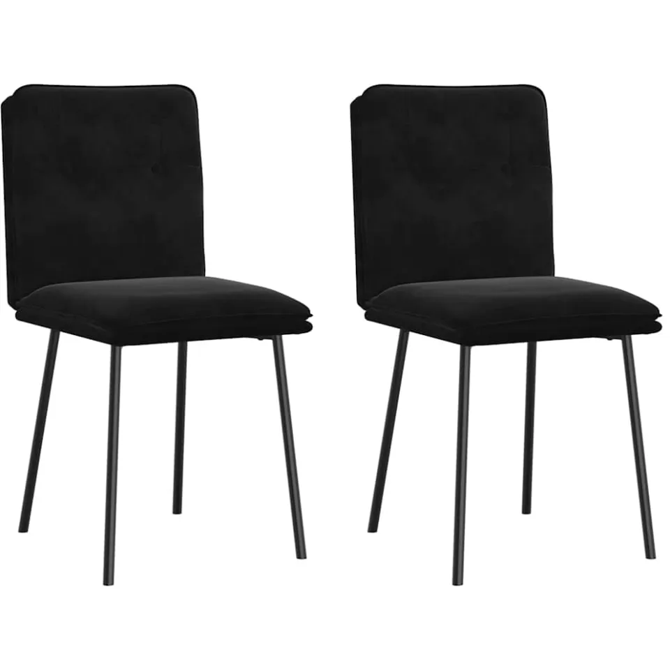 vidaXL Eetkamerstoelen 2 st fluweel zwart, foto 3