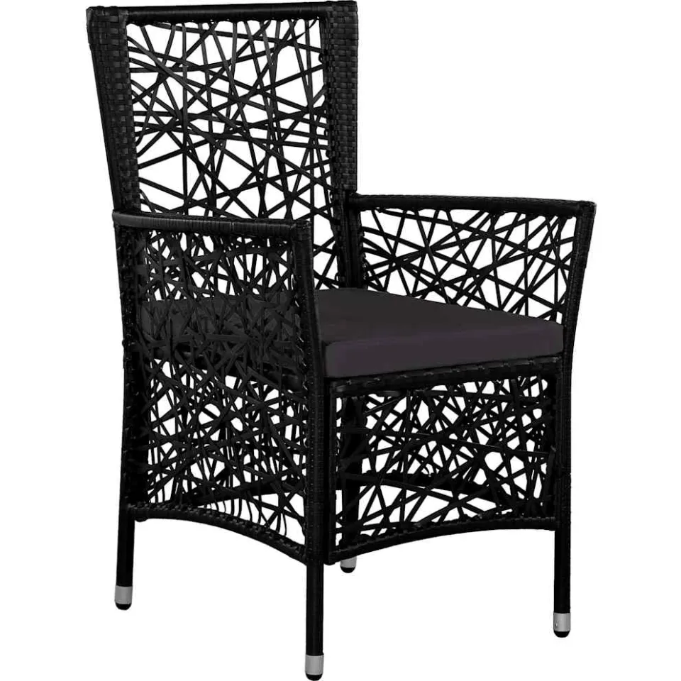vidaXL 9-delige Tuinset poly rattan zwart, foto 4