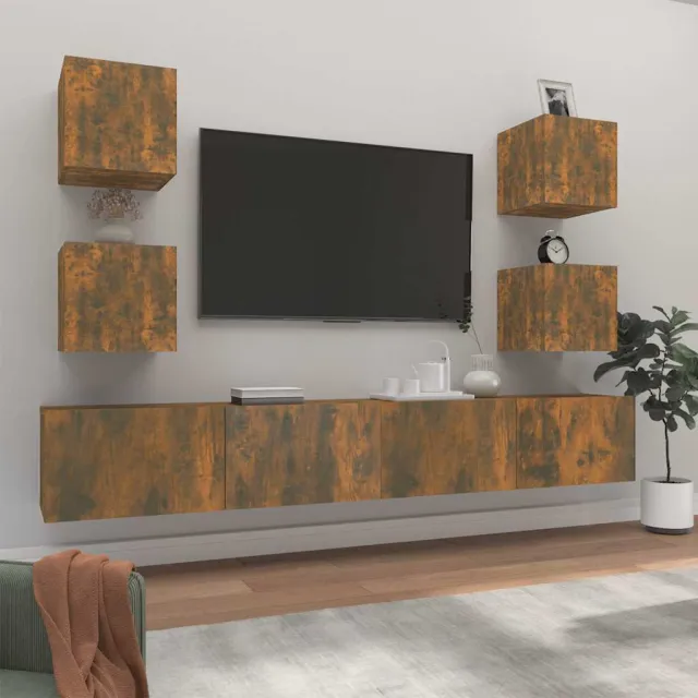 vidaXL 6-delige Tv-meubelset bewerkt hout gerookt eikenkleurig, foto 2