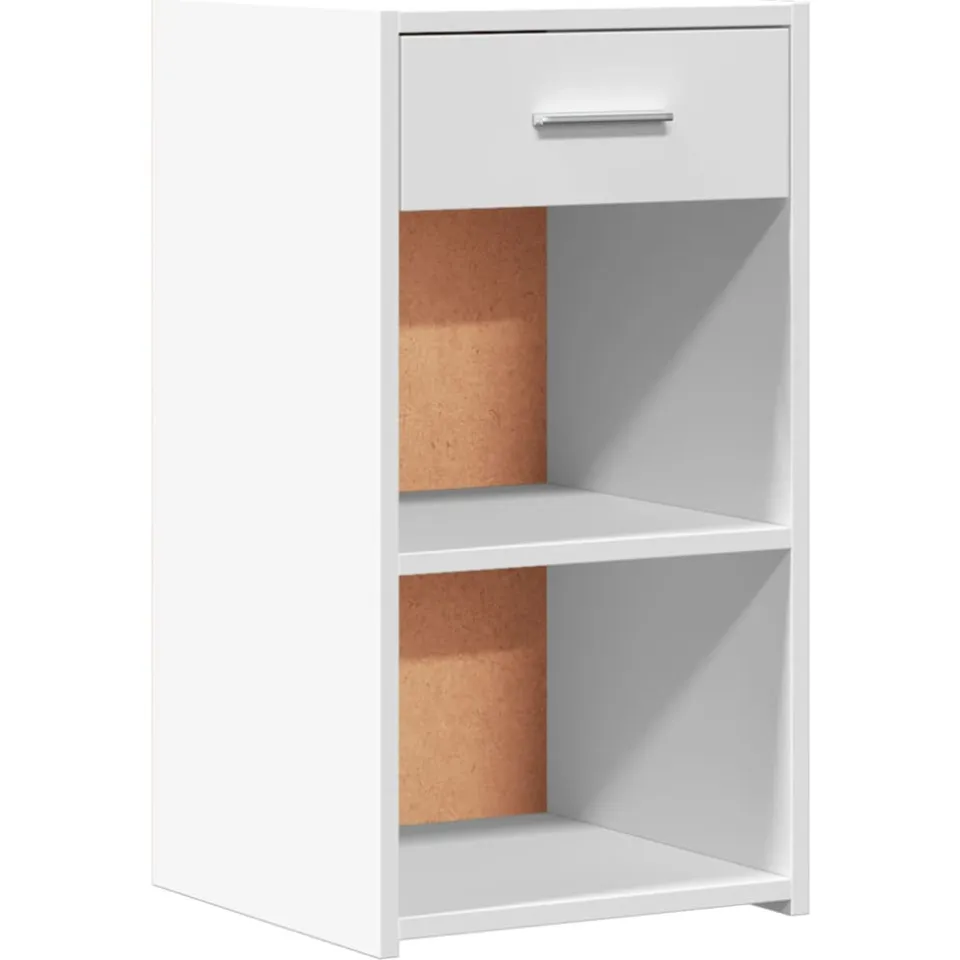 vidaXL Nachtkastjes 2 st 35x34x65 cm bewerkt hout wit, foto 4