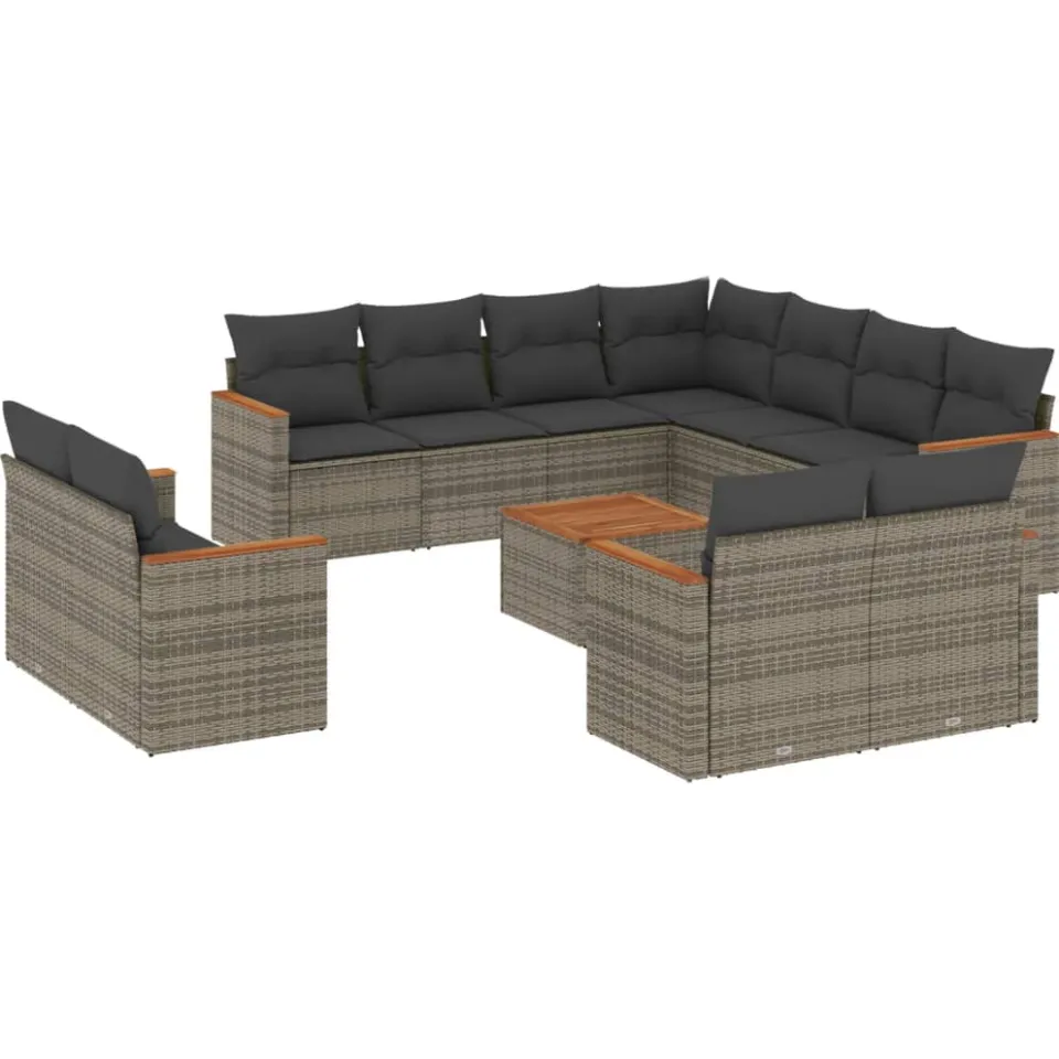 vidaXL Patio Sofa Set 12-zits Grey, foto 3