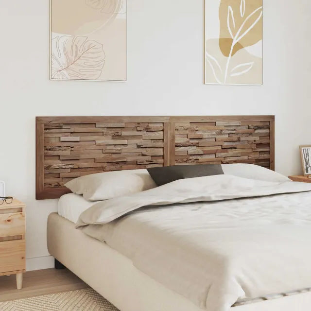 vidaXL Bed Hoofdbord Naturel Massief Teakhout Bruin
