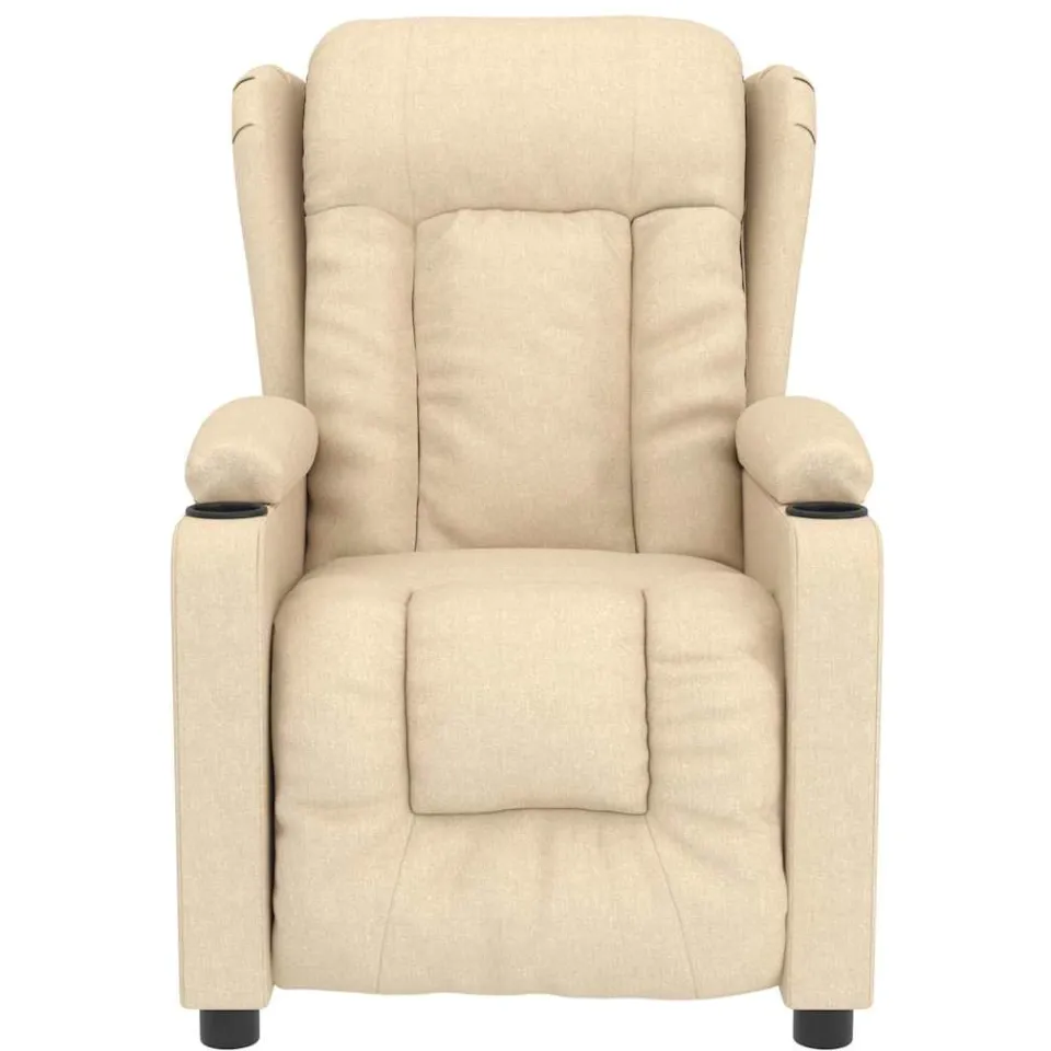 vidaXL Massagestoel stof crèmekleurig